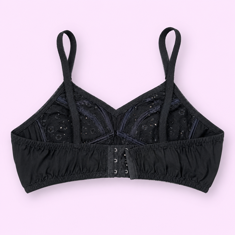 Black Bra with Thin Straps