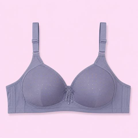 Gray bra with thin straps