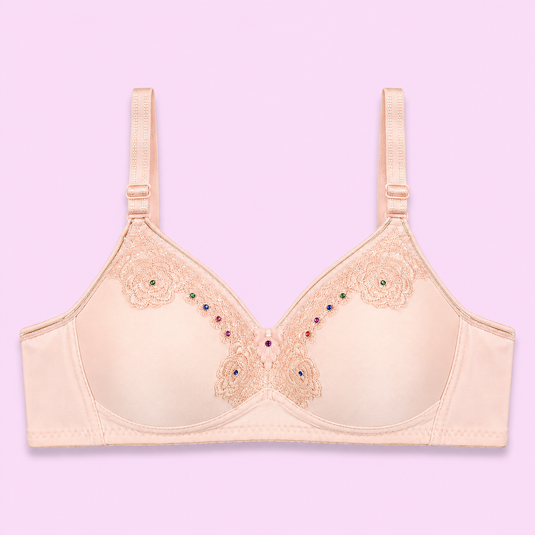 Comfortable Black, soft light pink, Beige Bra | She Rivaj