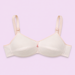 Beige bra on a light purple background