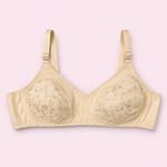 Beige bra with floral embroidery