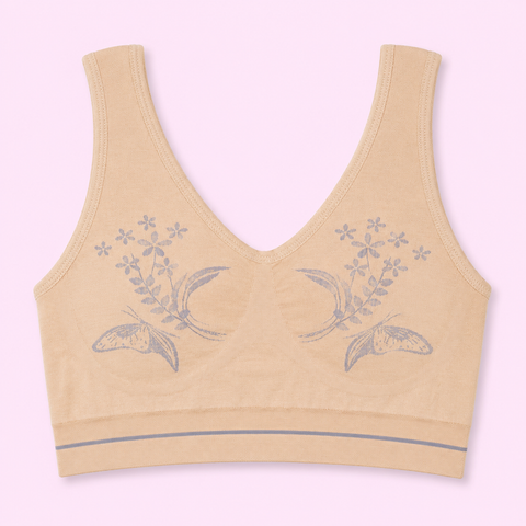 Black sports blouse with pink floral patterns