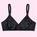 Black bra Cotton with floral embroidery 