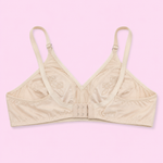 Beige Floral Embroidery Bra | Elegant Lingerie for Women