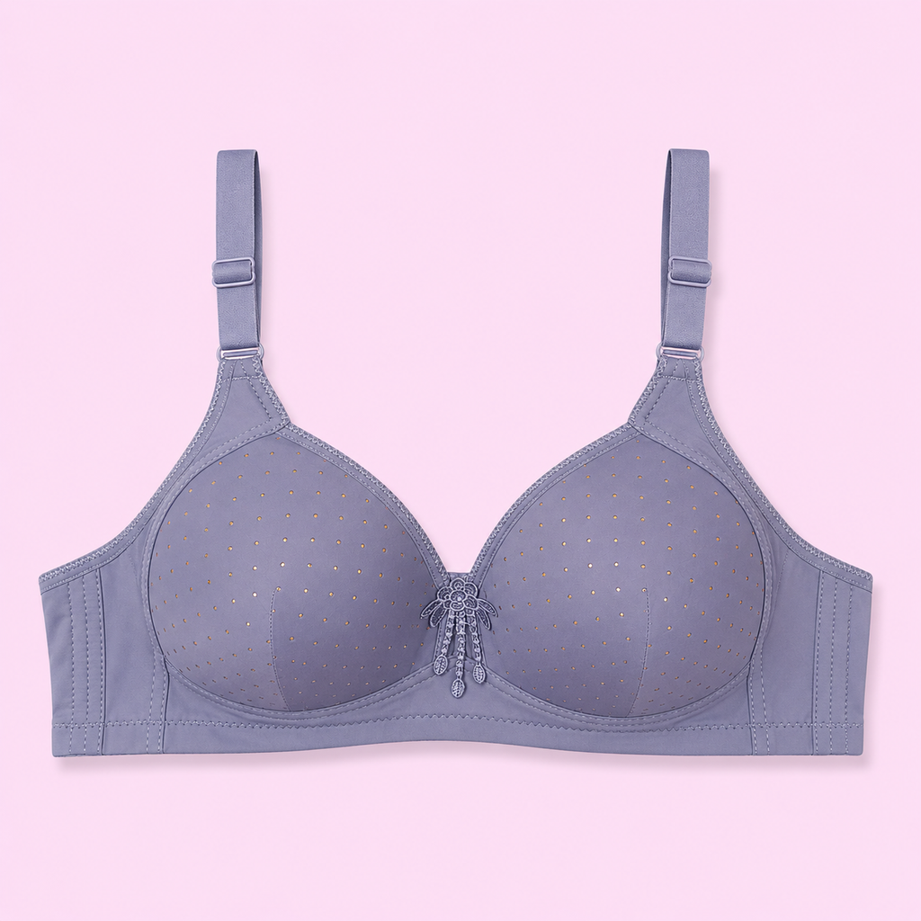 Gray bra with thin straps