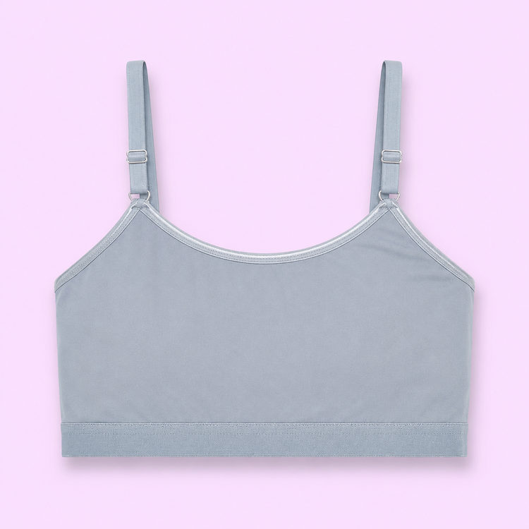Light blue blouse, free size, with thin straps
