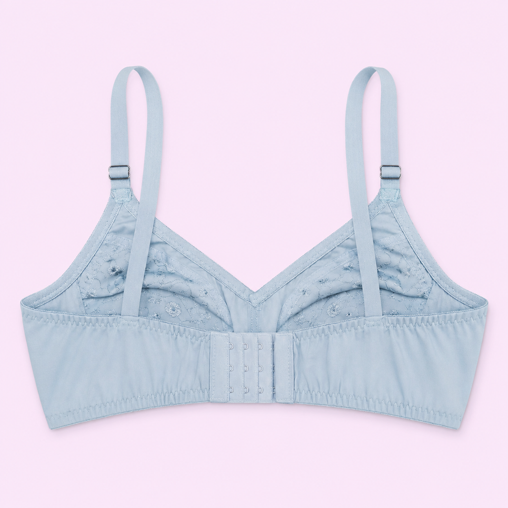 Light blue bra with suspenders
