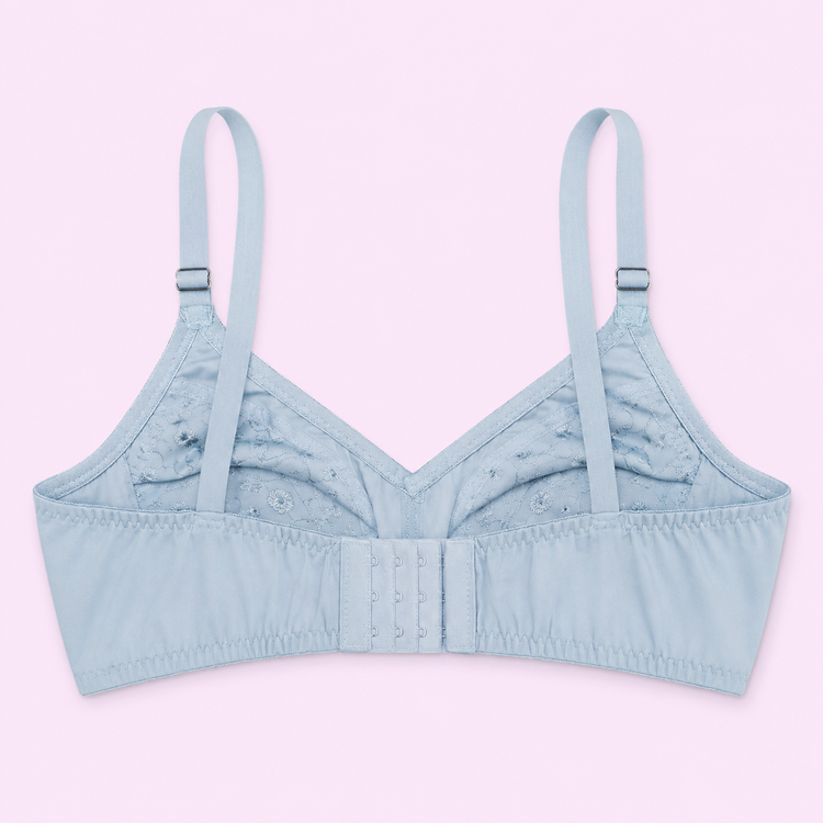 Light blue bra with suspenders
