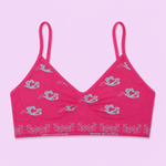 Pink bra with butterfly patterns 