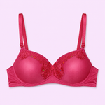 Pink bra with lace details