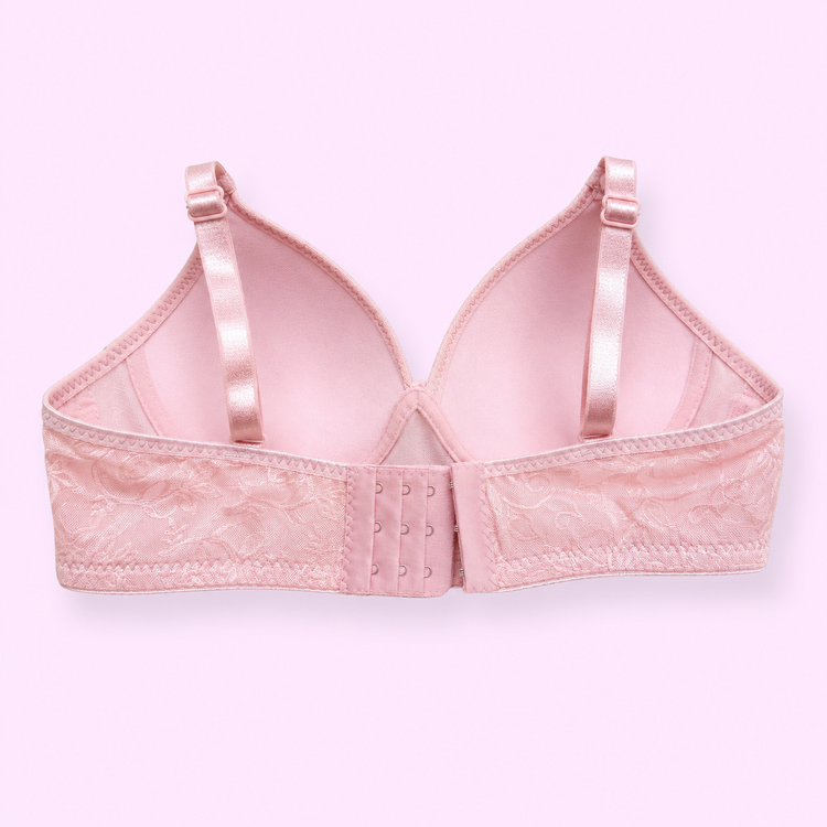 Pink bra with lace details back