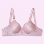 Pink bra with textured design 