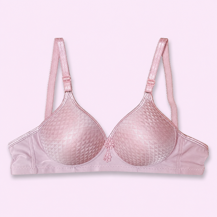 Pink bra with textured design