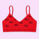 Red Blouse with black butterfly patterns