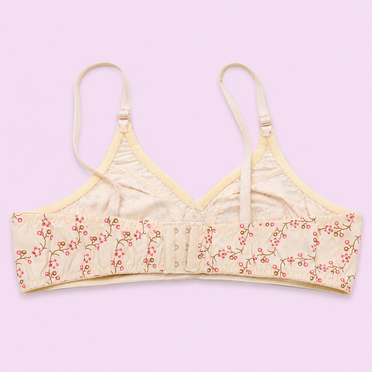 bra with floral embroidery back